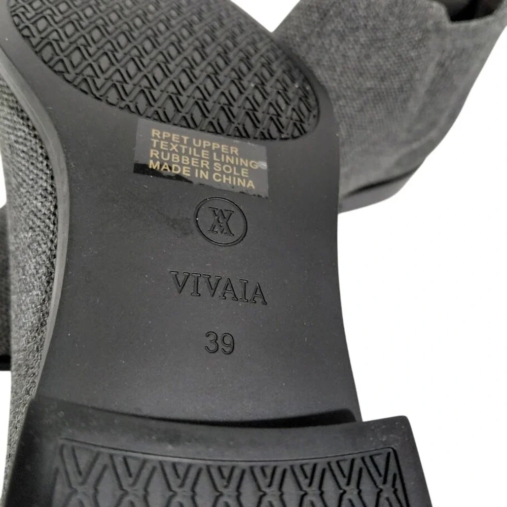 Vivaia Grey Knit Square Toe Chelsea Ankle Boot Women 39 Sustainable Eco Friendly